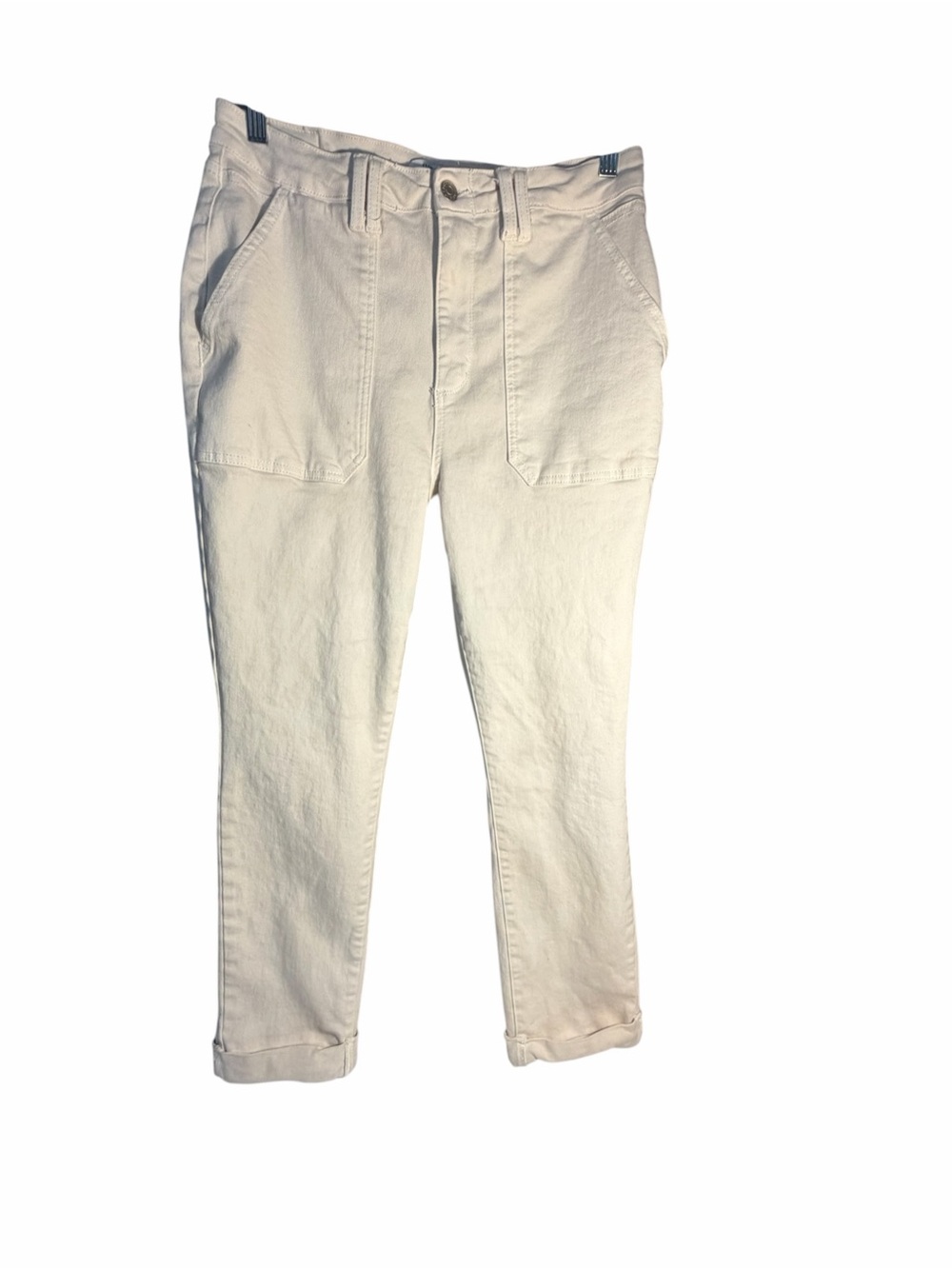 Judy Blue Aurora Weekender Casual Canvas Pants in White Sz 13/31